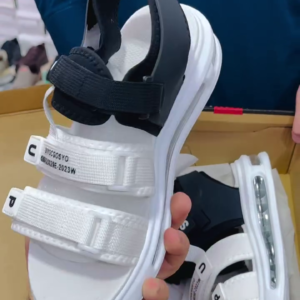Sporty White & Black Sandals – Modern Style with a Statement Sole