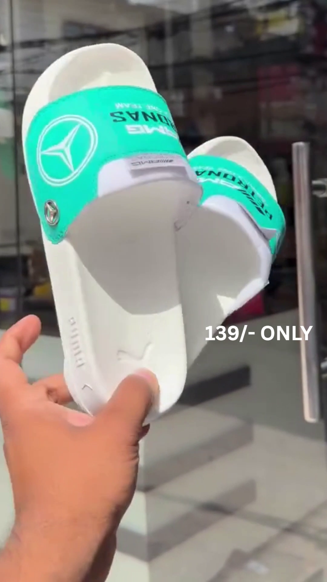 Fresh Mint Green & White Slides – Clean